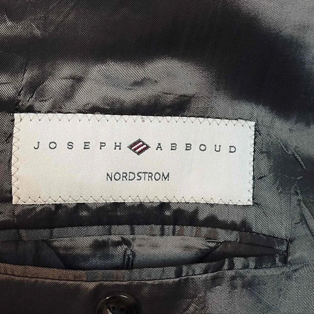 Joseph Abboud 42L Blazer Neutral Tan/charcoal Silk‎ Wool Premium Suit Jacket